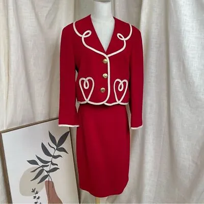 MOSCHINO Cheap And Chic Vintage Heart Decorative Border Skirt&Blazer Set/ Suit • $399