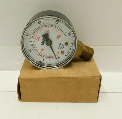 $19 • Buy NEW Weiss 0-30 Psi Vacuum Pressure Gauge 1/4  NPT 2.5  Face USA