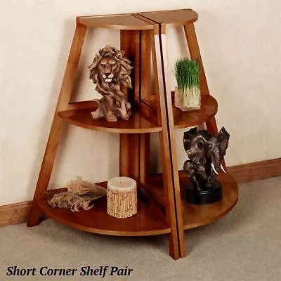Kimber Short Corner Shelf Pair Mission Red Oak 3 Shelf • $79.99