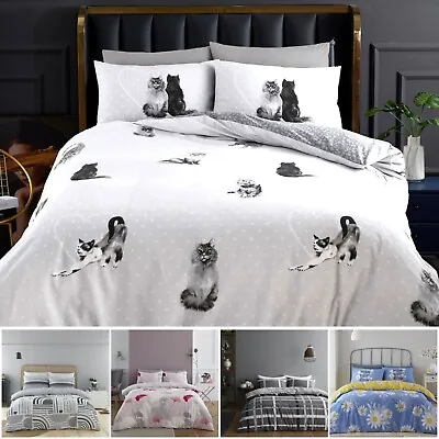 £15.42 • Buy PRINTED Duvet Cover Sets Single Double King Size Reversible Bedding Quilt Covers