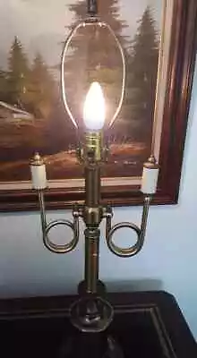 Vintage Stiffel Hollywood Regency Candelabra Bouilotte Brass Lamp • $35