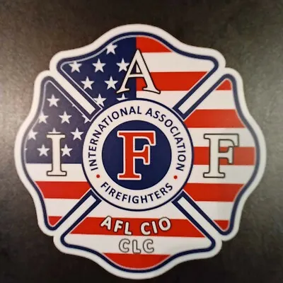 IAFF American Flag Maltese Cross Die-cut Vinyl Sticker • $4.75