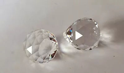 2 X Crystal Glass Cut Faceted Chandelier Balls Drops Parts Sun Catchers  • £7.99