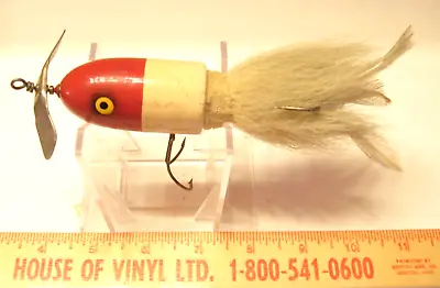 Vintage Marathon Musk-E-Munk Wood Fishing Lure RED WHITE 2 1/4” Body NICE COND • $22.99