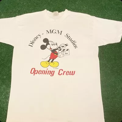 Vintage Disney MGM Studios Opening Crew 1989 Cast Member Shirt Mens Size Large • $48.99