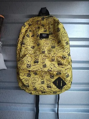 Vans PEANUTS Old Skool II Charlie Brown Yellow Backpack Bag • $45