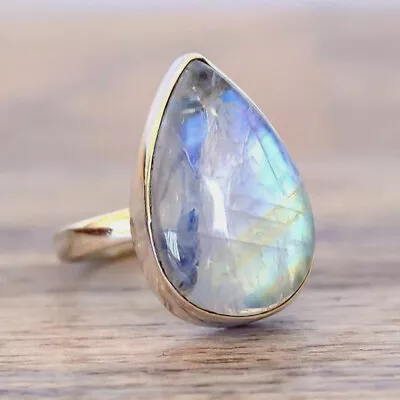 Good-Looking Moonstone Ring 925 Sterling Silver Ring Mother's Day Jewelry PS-132 • $17.56