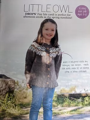 £2.49 • Buy LITTLE OWL Knitting Pattern From Magazine  Child's Fair Isle Cardigan Age 3 - 12