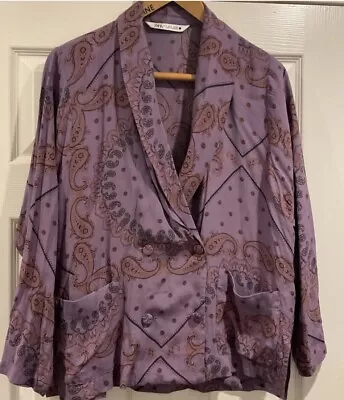 Zara Oversized Paisley Blouse Jacket Lightweight Size S Final Price • £10