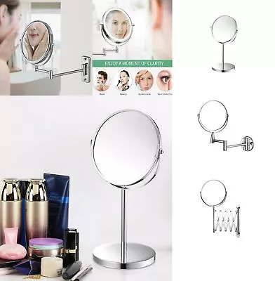 Wall Mounted Double Sided Magnifying Extending Shaving Cosmetic Makeup Mirror • £14.99