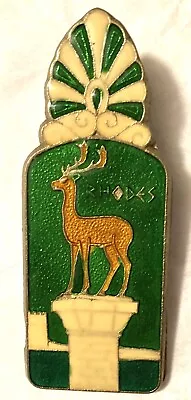 Vtg Rhodes Enamel Brass Paperclip Deer 4” Greek Double Sided  Desk • $17