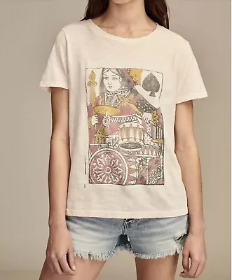 Lucky Brand Classic Crew T-Shirt Queen Of Spades Graphic Tee Size XXL • £17.32