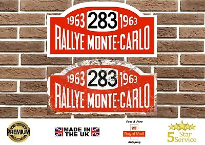 Rally Monte Carlo Plaque Plate 1963 Saab 96 Garage Sign Man Cave • £17