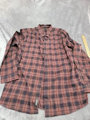 Eddie Bauer Shirt Mens 3XLT Red Plaid Flannel Button Down Classic Fit Cotton • $25