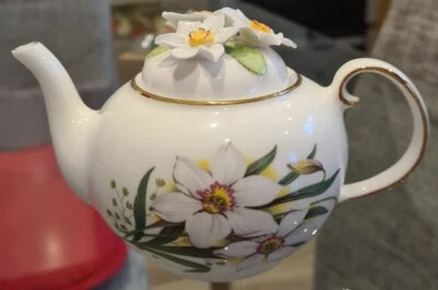 £30 • Buy  Royale Stratford Country Cottage Teapot Collection  Floral Lid Spring Narcissus