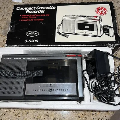 Vintage General Electric Compact Cassette Player Recorder 3-5300 • $24.99