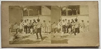 Vintage Torn Sword & Music Duel C1865 Stereo Photo Albumin • $52.37