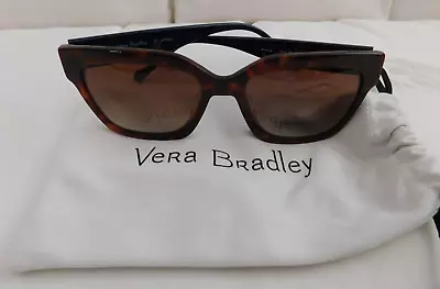 VERA BRADLEY Sunglasses Roxana Java Navy Camo Tortoise Polarized W/ Cloth Case • $39.95