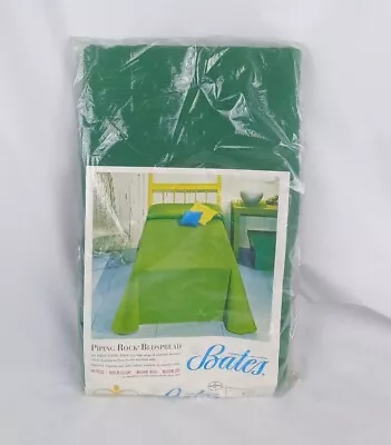 Vintage Bates Piping Rock Bedspread Twin Pine Green Rounded Corners New 8709-P • $69.99