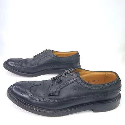Vintage Florsheim Royal Imperial Kenmoor Wing Tip V Cleat 5 Nail Shoes Size 10 • $65.90