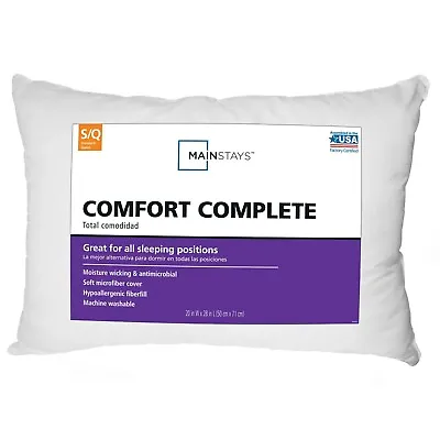 2 PACK - Mainstays Comfort Complete Bed Pillow Standard/Queen - FREE Shipping • $10.39