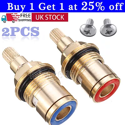 2PCS Tap Cartridge Valve 1/2 Ceramic Disc Gland Quarter Turn 20Teeth Replacement • £4.94