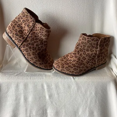 Cat & Jack Brown Penelope Ankle Boots Shoes Leopard Kids Girls 7T Toddler • £9.44