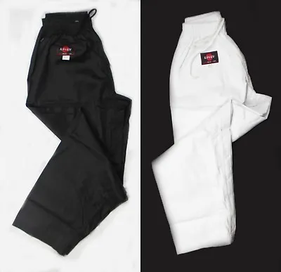 KANKU New White Black Karate Taekwondo Pants 7oz Light Weight Pants Martial Art • $22.95