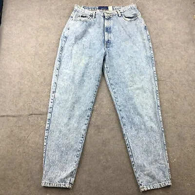 VINTAGE Sasson Jeans Womens  16 Tapered Leg High Rise Mom Acid Wash Denim Blue • $24.95