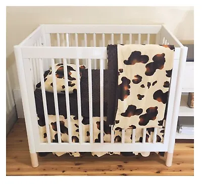 Western Crib Bedding Set Brown Country Baby Bedding (standard OR Portable Crib) • $82