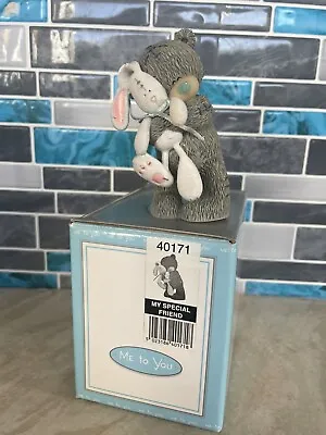 My Special Friend -rare Boxed Me To You Bear Hugging White Bunny Rabbit Figurine • £9.99