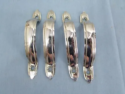 4 Vintage Chrome Cabinet Door Handles Pulls Retro Mid Century Modern Hardware • $19.99