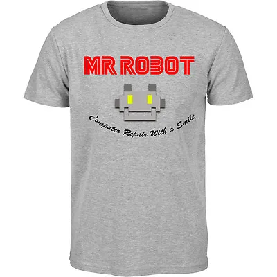 Mr Robot Smile Logo Style T Shirt FSociety Hacker Collective TV Evil Corp Mens • £19.99