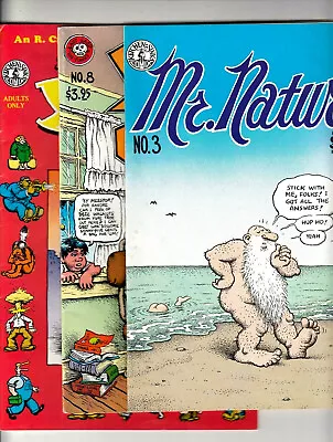 $58 • Buy MR. NATURAL #3 (7th Print)/XYZ COMICS #1 (7th Print)/ZAP COMICS #8 (5th Print)