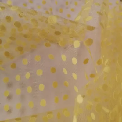 £2.60 • Buy Soft Tulle 100% Nylon Tutu Spotty Flocked Dots L Netting Fabric 54 Wide UKSeller