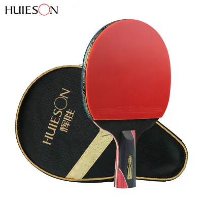 Huieson 5 Star Carbon Fiber Table Tennis Racket Double Pimples Ping Pong Paddle • $25.09