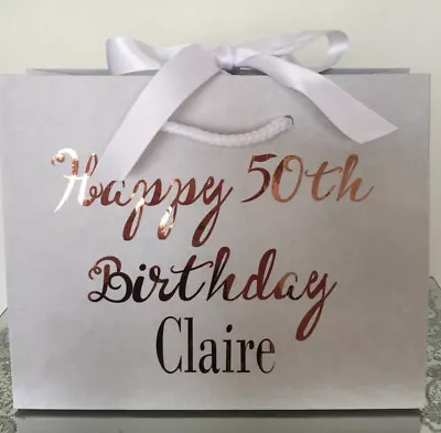 Personalised Aged Birthday Gift Bag Box 18th 21st 30th 40th 50th 60th Any Name • £3.25