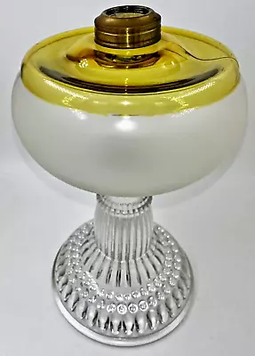 Antique HOBBS FRANCES WARE Amber Stained Kerosene Oil Stand Lamp THURO Bk 2-108e • $275