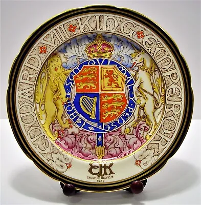 Rarest Paragon King Edward VIII Coronation Navy Blue & Gold Bordered Plate. Mint • $295