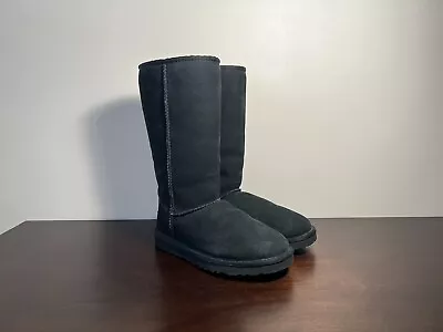 Size 7W - UGG Classic Tall Black Sheepskin Boots 5815 • $35
