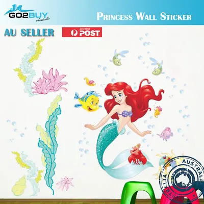 Wall Stickers Disney Princess Girl Removable Little Mermaid Kids Girl Room Decal • $8.99