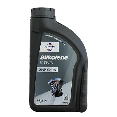 Silkolene V-TWIN 20W-50 Mineral Based Motorcycle 20W50 4T Engine Oil (Fuchs) 1L • £12.95