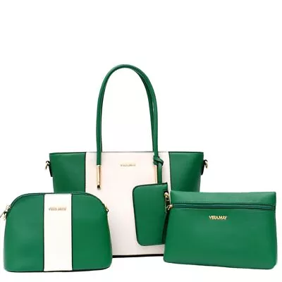 VERA MAY Vera May Empress Vegan Fashion Green Handbag Set Of 3 • $174.95