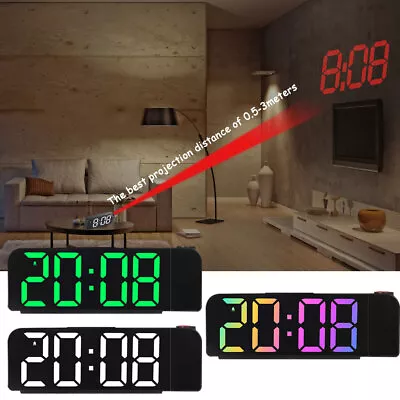 £14.99 • Buy Led Smart Digital Alarm Clock Projection Temperature Projector Lcd Display Time