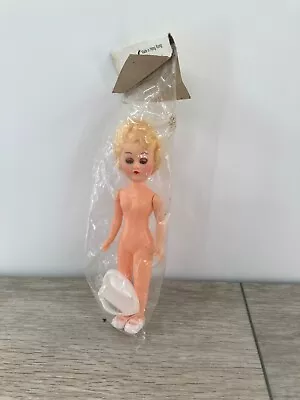 Vintage Fibre Craft Doll Moving Eyes Flat Heel Blonde Hair Doll 7 Inch Package • $14.99