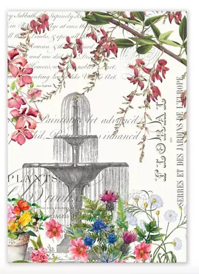 Michel Design Works Kitchen Towel - In The Garden Fountain Floral • $6.75