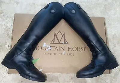 Mountain Horse Kids Veganza Tall Field Boots Vegan Leather Black • $99
