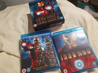 New Not Sealed Marvel Iron Man 1 & 2 Two Movie Blu-ray Box Set - CJD • £7.95