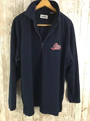 Aeropostale Mens Large Quarter Zip Fleece Vintage  Ribbed Logo Sweatshirt L • $19.99