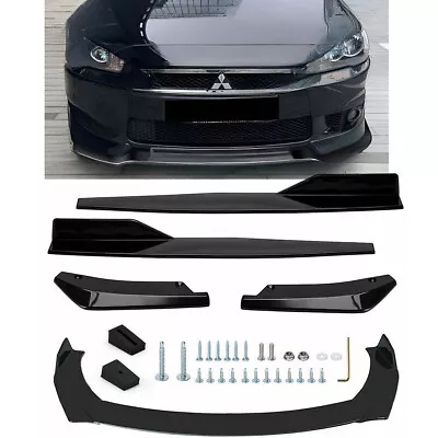 $38.21 • Buy For Mitsubishi Lancer Front Rear Bumper Lip Spoiler Diffuser+Side Skirt Splitter